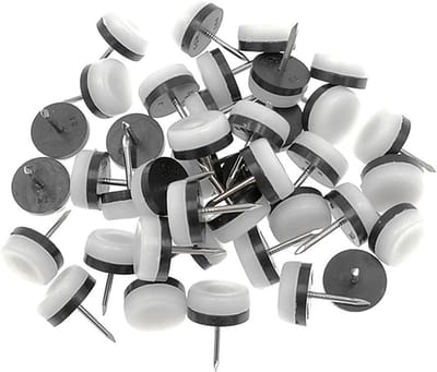 Meubelglijders - Stoelpootbeschermers Vloerbeschermers - Meubels Verplaatsen - Spijker-on Nylon Schuifkussen - 22 mm 40 stuks - Wit