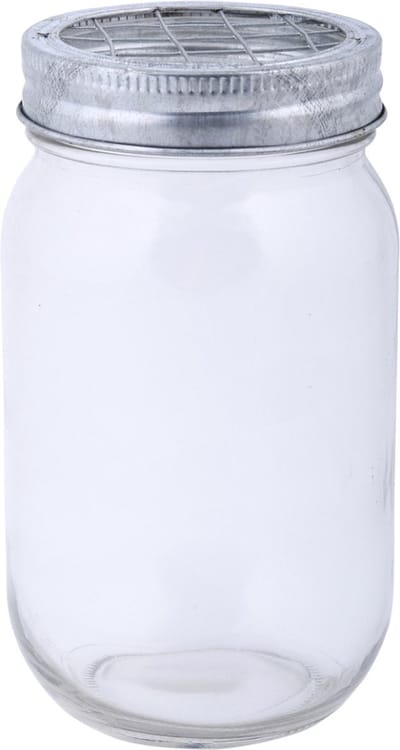 Glazen bloemenvaas/jar met schikdeksel 13 cm - Bloempotjes voor binnen - Kruidenpotten