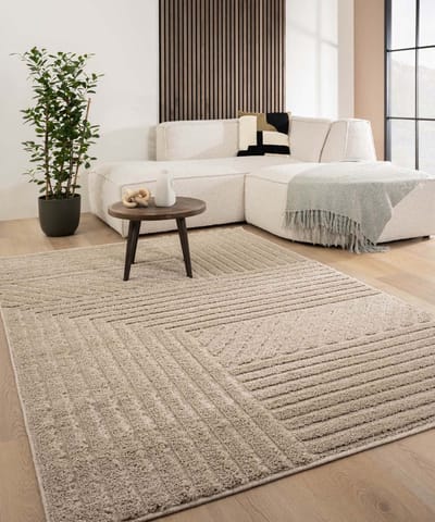 Scandinavisch vloerkleed - Arc Edge beige 120x170