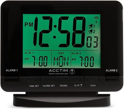 Dailygoods - Radio Gecontroleerde Dual Alarm Klok met Kalender