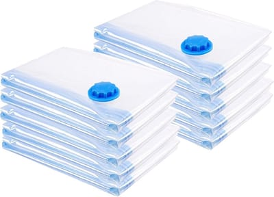 Vacuumzakken -vacuumzakken kleding-vacumeerzakken- 12 stuks +1 pomp - Dekbedden - Matrasbeschermers - Dekens - Kussens - Beddengoed - Reizen - Verhuisstofzuigerzakken