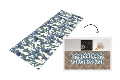 Keukenloper - Loper keuken - Patronen - Korenbloem - Natuur - Plant - 150x50 cm - Keukenloper vinyl
