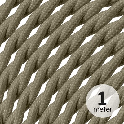 Home Sweet Home - Strijkijzersnoer gedraaid Groen - stof - bestel per meter - elektriciteitssnoer 3 aderig - textielkabel 3x0.75m² - VDE gekeurd