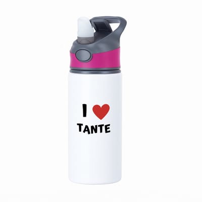 Hacebo® - I love tante waterfles met rietje roze - Tante - de liefste tante - verjaardag - cadeautje voor tante - tante artikelen - kado - geschenk - water fles - 650ML