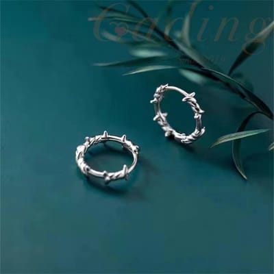 Gading® dames klapoorringen met vier knoppen-13mm-zilver