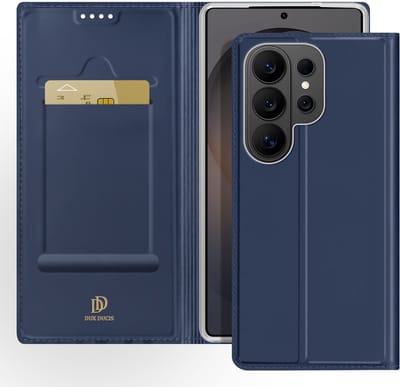 Dux Ducis, Fliphoesje Geschikt voor Samsung Galaxy S26 Ultra met kaarthouder serie Skin Pro, Nachtblauw
