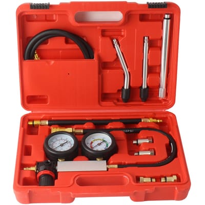 Cilinder Lektest Tester Benzine Motor Compressie Dubbele Manometer Detectie Gereedschap voor Drukcontrole