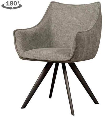 Tower Living Riviera Armstoel - fabric Brego 09 middle grey (draaibaar)