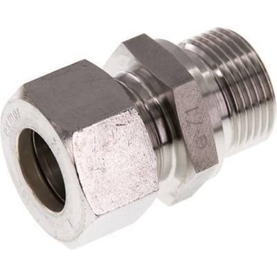 G 3/4'' Buitendraad x 18L RVS Rechte Knelfitting 315 Bar DIN 2353 - FL2S-MO-ST-034G-18-L