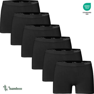 6-Pack Dames Bamboe Naadloos Ondergoed - Boxershorts - Shorts - Zwart - Maat S/M - 3103-Black