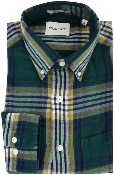 Gant overhemd regular fit corduroy groen
