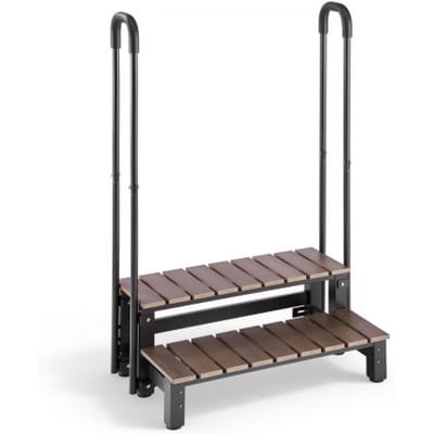 VEVOR Hot Tub Trap met Leuningen, 2 Treden, 82 cm Breed, Geschikt voor Bovengrondse/Opblaasbare Zwembaden, Campers, Terrassen en Veranda's, Antislip Stalen Treden met Hips-Frame