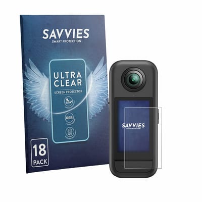 Savvies - Screenprotector voor Akaso 360 - Folie Beschermfolie transparant 18 Stuks