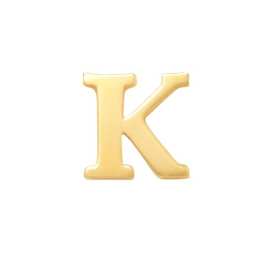 New Bling 9NBG-902K Gouden Letter Oorknop K - 1/2 paar - 14 Karaat - 3,5x3,5mm - Oorbel - Cadeau voor haar - Goud