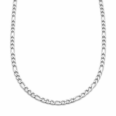 Pax Amare Figaro Ketting - Zilverkleurig Stainless Steel - Statement Schakelketting - 3mm - 40cm + 5cm verstelbaar