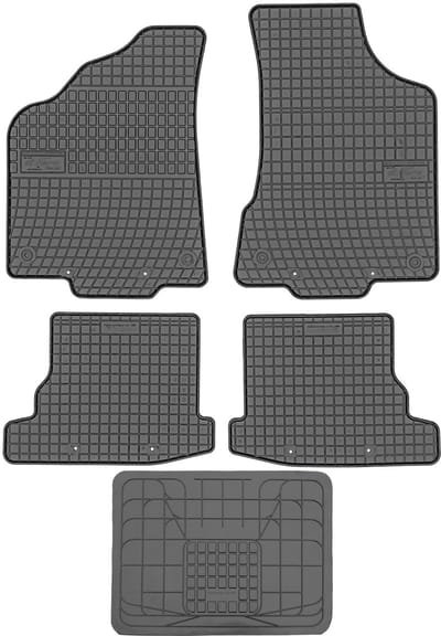 Frogum El Toro Serie - Rubber Automatten - Volkswagen Polo III 1999-2001 - Zwarte Kleur - Zonder Stoppers