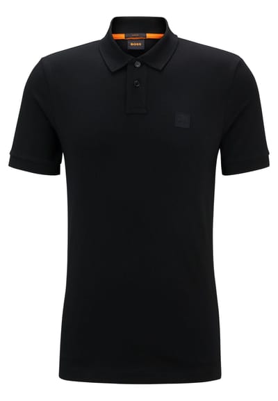 BOSS Orange Passenger Heren Stretch-Katoen Slim-Fit Polo met Logo Patch NOS