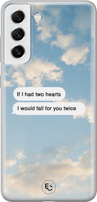 Hoesje geschikt voor Samsung Galaxy S21 FE - Love quote - Soft Case - TPU - Tekst - Blauw - ELLECHIQ