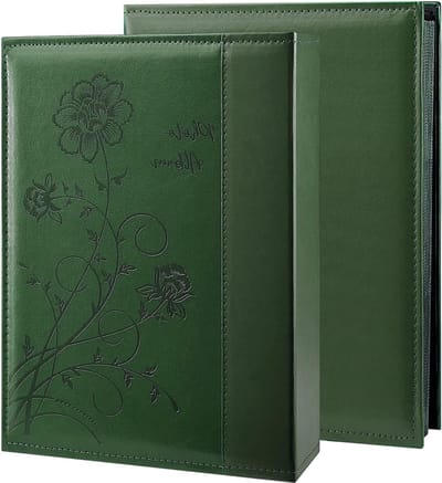 Fotoalbum voor 300 Foto's in Leer, Geschikt voor 10x15cm Afbeeldingen - Perfect voor Bruiloften en Familieherinneringen (Donkergroen)
