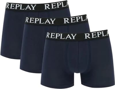 Replay Men´s Boxer Short (3 Pair Box) RP101102 - Blue Marine/Blue Marine/Blue Marine - M