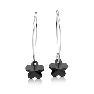 Montebello Oorbellen Aster BZ97 - 925 Zilver Gerhod. - Swarovski - Ø14mm - 37mm