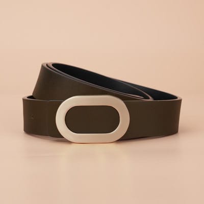 Ceinture pour femmes Nouvelle ceinture fine à boucle lisse à la mode Ceinture polyvalente décorative pour jupe et robe 105cm black