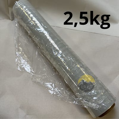 KURTT - Wikkelfolie - Stretchfolie - Rekfolie - Palletfolie - 17micron - 2,5kg - eenzijdig Klevend en Transparant - TOPKWALITEIT