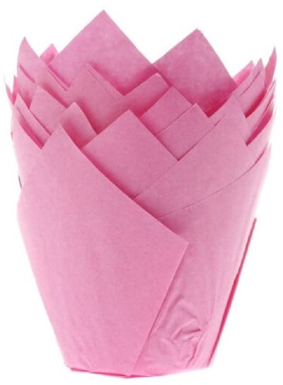 House of Marie Muffin Bakvormen - Muffin Vormpjes Papier - Tulp Roze - pk/36