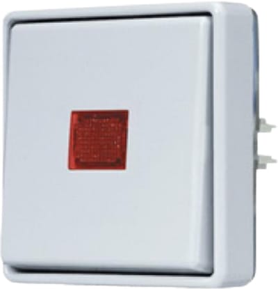 JUNG opbouw controleschakelaar 2-polig 10A zonder onderkast IP44 - WG600 grijs (602KOE)