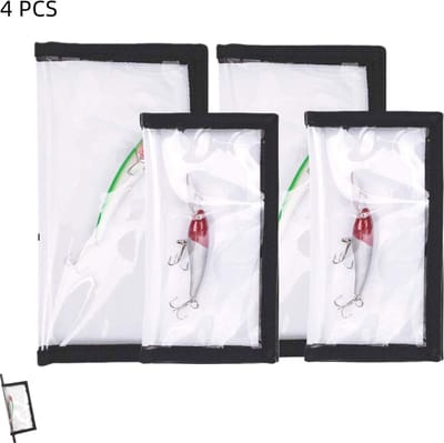 4 stuks - transparante visaashoezen - beschermhoes voor visaas - Geschikt voor vishengels en haken - ter bescherming van haken en visgerei - 20×11+18×10cm - transparant