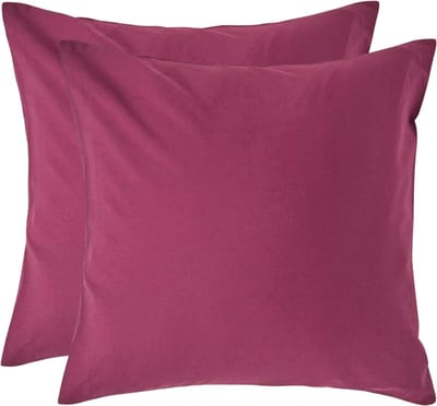 Homescapes Kussensloop 40x40 cm Set van 2 – Bordeaux – 100% Egyptisch Perkal Katoen – 200 TC