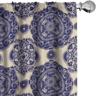 ABAKUHAUS Mandala Voorhangen – 2x75x245 cm – Mikrofaser – Halfduisterend