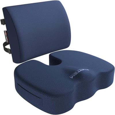 Zitkussen en Lendensteun voor Bureaustoel - Antislip Memory Foam Zit- en Rugsteun voor Comfortabel Werken en Gaming