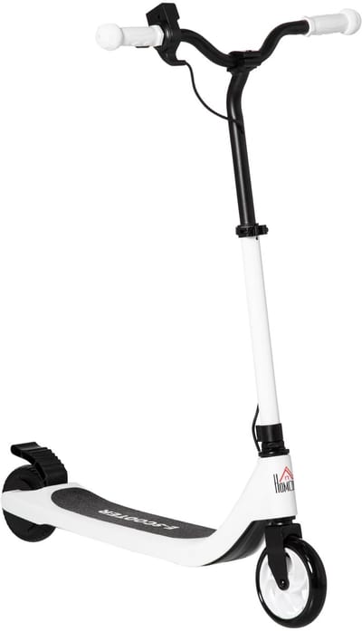 HOMCOM-E-Scooter-Aluminium, Stahl-76L x 53B x 90/95Hcm-Schwarz+Weiß
