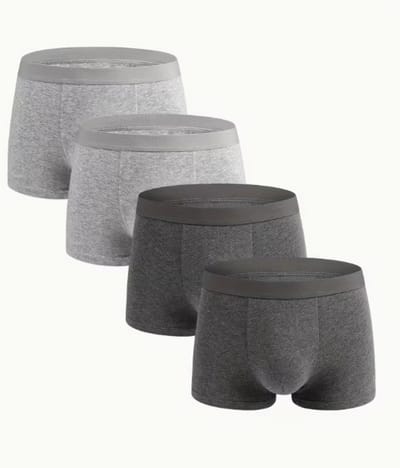 BamBella ® - Boxershorts - 4 stuks - maat S/M - katoenen Boxer short onderbroek lang Grijs heren onderbroeken