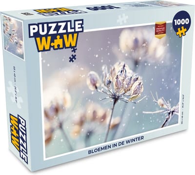 Puzzel Bloemen - Sneeuw - IJs - Winter - Botanisch - Legpuzzel - Puzzel 1000 stukjes volwassenen