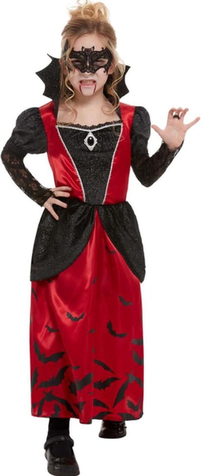 Smiffys - Vampire Kinder Kostuum - Kids tm 9 jaar - Zwart/Rood