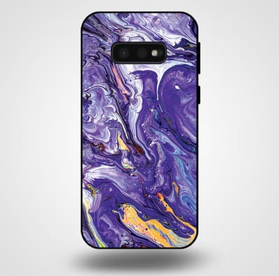 Smartphonica Telefoonhoesje voor Samsung Galaxy S10E met marmer opdruk - TPU backcover case marble design - Goud Paars geschikt voor Samsung Galaxy S10E