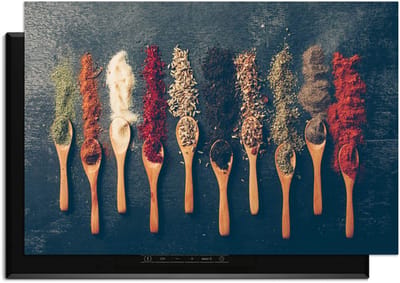 KitchenArt - Rustic Flavors - Inductie Beschermer - 90x50 cm - Kookplaat Beschermer - Luxe Afdekplaat Inductieplaat - Anti-slip & Oprolbaar - Beschermmat Inductiekookplaat