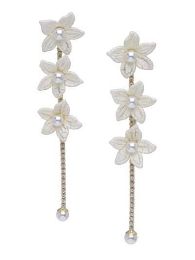 AVANT-GARDE PARIS Oorbellen - Statement Drops - Goudkleurig - Kristallen Ketting - 9.9 cm - Bloem Motief