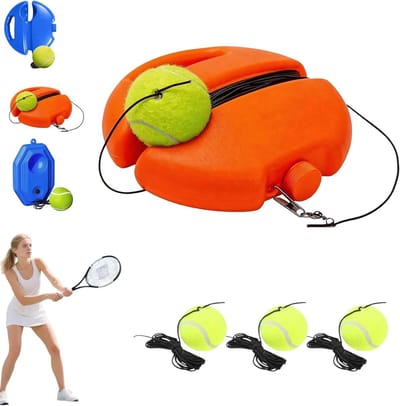 Tennis Trainingsbord - Solo Tennis Trainer - Tennis Oefenen - Verzwaarde Basis - Standaard Maat - Oranje