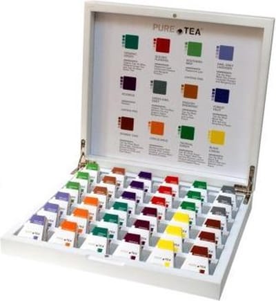 Pure Tea Gevulde Houten Theekist Wit 36 vaks