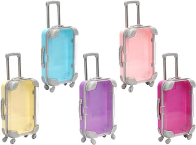 Abiyou 5 stuks mini-koffers geschenkdoos - miniatuur reiskoffer als cadeau voor vakantie - spaarpot reiskoffer - vakantiekassa - reisbon - set van 5 kleuren