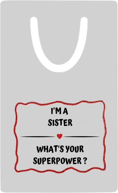 Hacebo® - I'm a sister what's your superpower? metalen boekenlegger - Zus - super zus - verjaardag - cadeautje voor zus - zus artikelen - kado - geschenk Bladwijzer boekenleggers - 7.6 cm x 5cm
