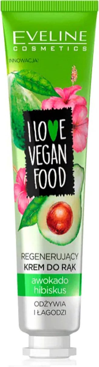 Eveline Cosmetics I Love Vegan Food Regenerating Hand Cream Avocado & Hibiskus 50ml.