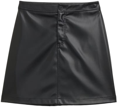 Tom Tailor Denim - Minirok in lederlook - Maat S - deep black