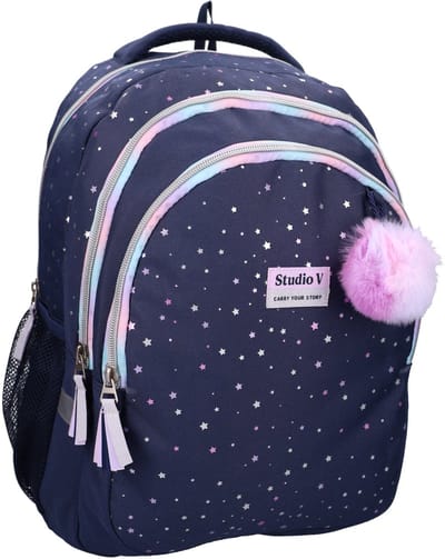 Studio V Stargazing Rugzak - Schooltas Meisjes - 34,8 liter - 44 x 33 x 24 cm - Polyester - Blauw