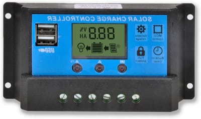 Zonne Laadregelaar - Solar Controller PWM - Energie Beheer - Automatische Systeemregeling - 20A 12V/24V - Blauw