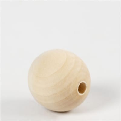 Houten kraal, d 30 mm, gatgrootte 5 mm, 4 stuk/ 1 doos