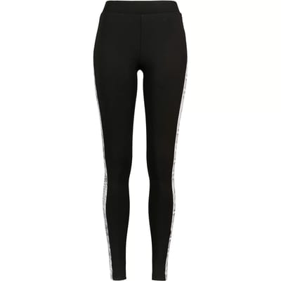 Urban Classics - Side Striped Pattern Legging - S - Zwart/Wit